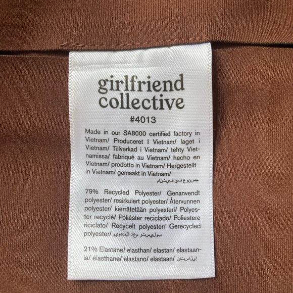 Girlfriend Collective Bike Shorts Brown Earth High Rise Gym Athletic Shorts - Picture 7 of 13